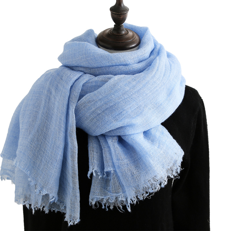 K1233 Wool scarf 2025 new autumn and winter solid color scarf wholesale medium and long style fashionable shawl neck scarf for women