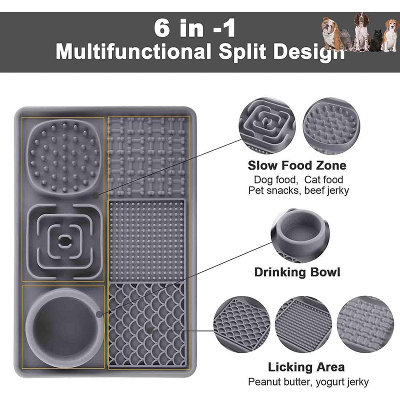 Dog Slow Feeder Mat - Non-Slip Durable Eating Plate for Puppies & Dogs