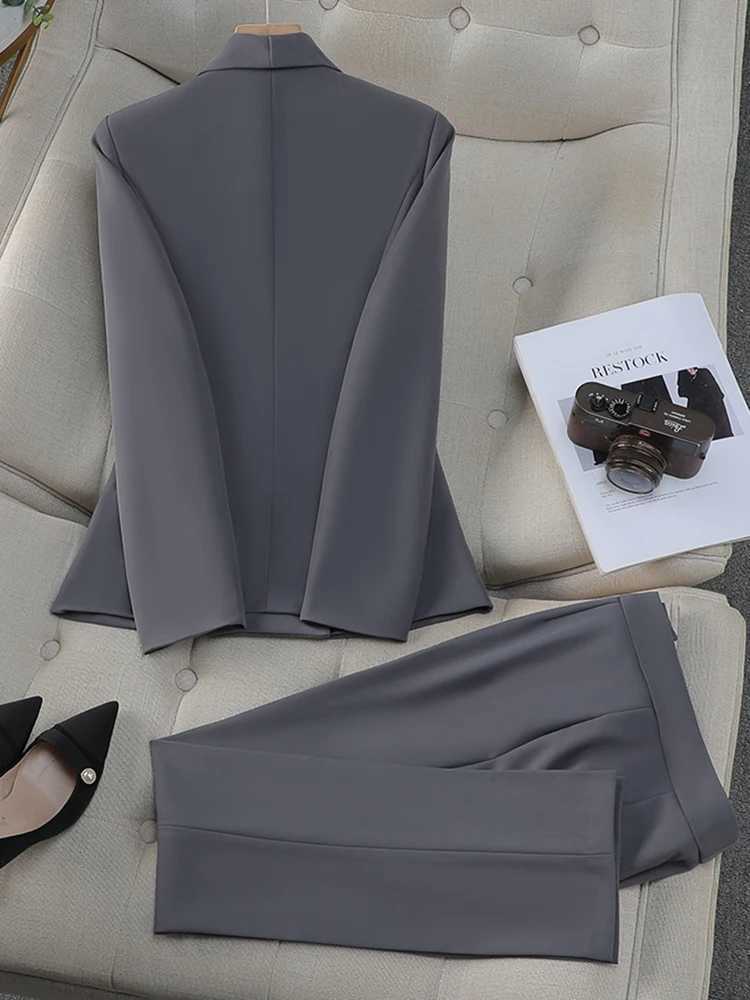 ZJYT Office Lady Blazer Pant Sets 2 Piece Outfit Womens Suit Conjuntos Para Mujeres Elegant Matching Trousers Set Spring Autumn X250704