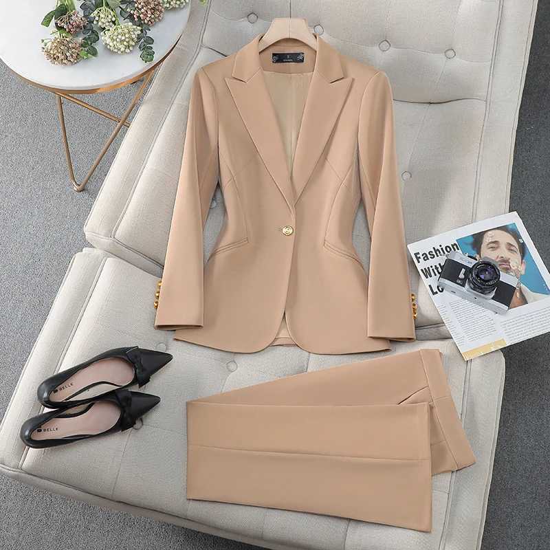 ZJYT Fashion Women Pant Suit 2 Piece Set Office Ladies Female Business Work Wear Formal Blazer Jacket and Trouser Set Outfit X250704