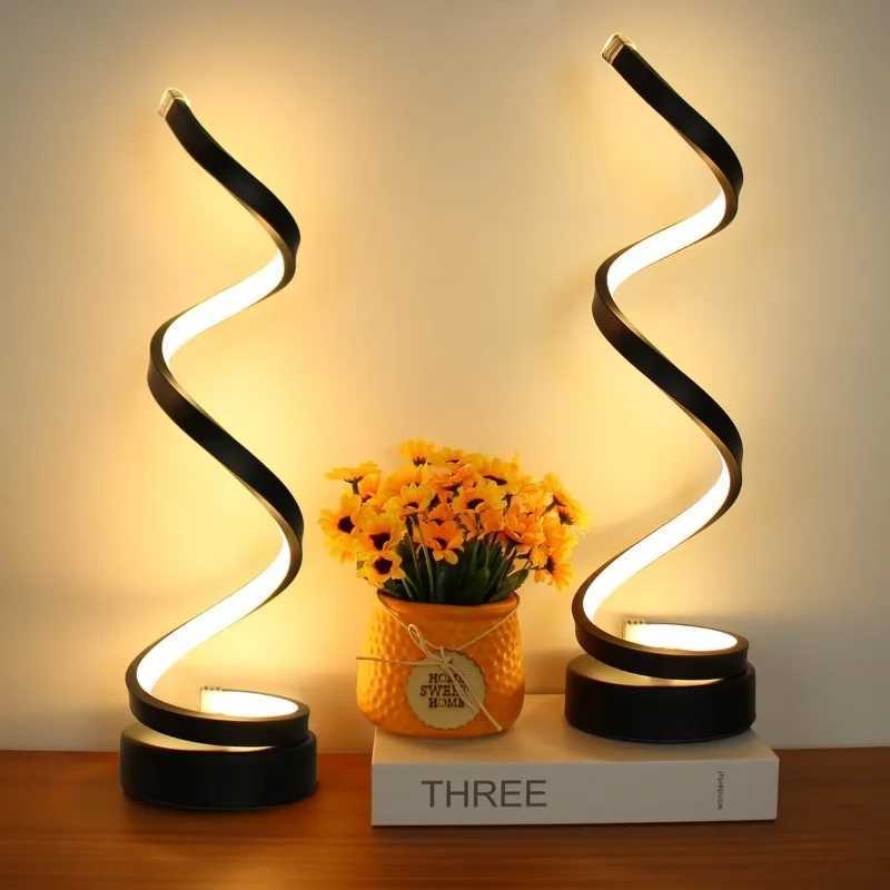 3 Color Adjustable Spiral LED Table Lamp Dimmable Gooseneck Metal Desk Light USB Powered for Office Bedroom Living Room XJ250703