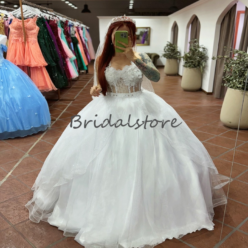 Sparkly 2 In 1 Wedding Dress With Removeskirt Lace Flower Elegant Short Bridal Dress 2025 Beaded Lace Country Garden Bride Tudor Vestido De Noiva Casa
