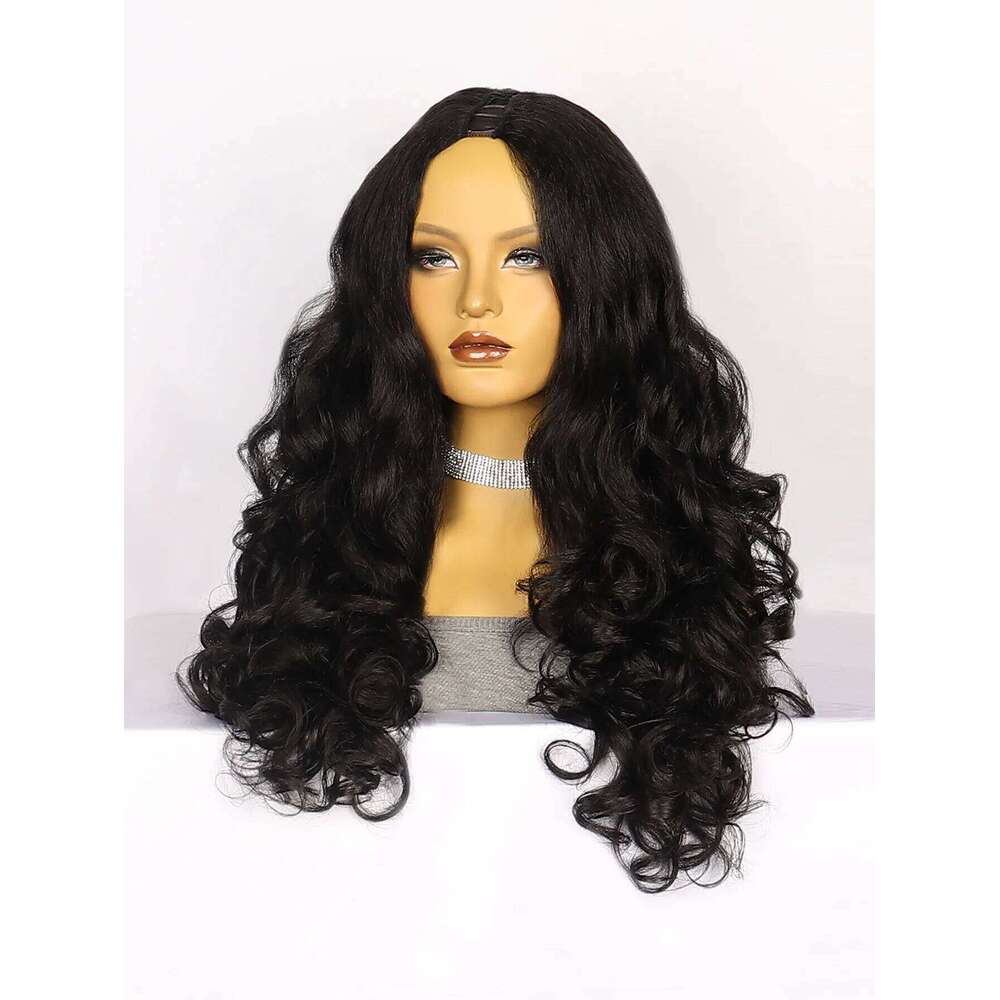 12-26 inch Synthetic V Long Yaki Curly Wig No Leave Out Upgrade U Part For Black Women Use Beginner Friendly
