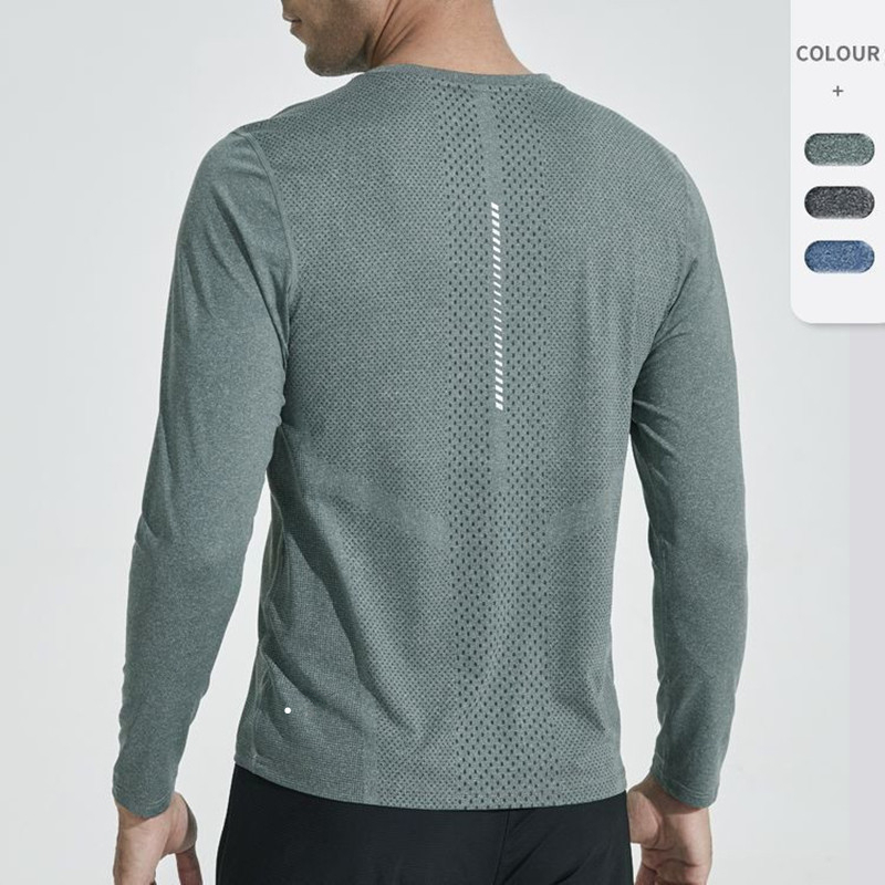 Men Yoga Outfit Sports Long Sleeve T-shirt Mens Sport Style Shirts Training Fitness Clothes Training Elastic Quick Dry Sportwear Top Plus Size 5XL