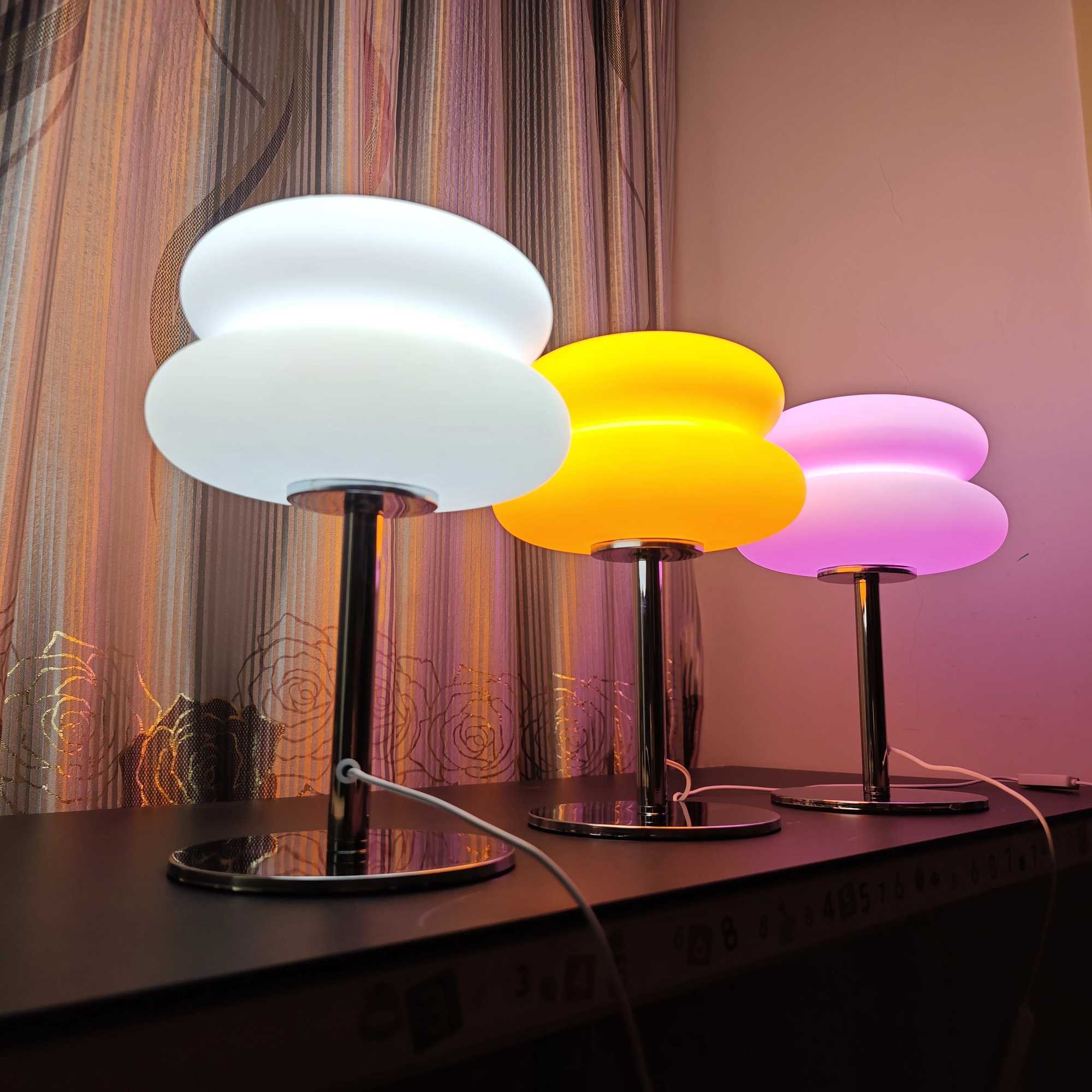 Cream table lamp tri color dimming living room atmosphere light eye protection night light bedroom bedside decorationXJ250703