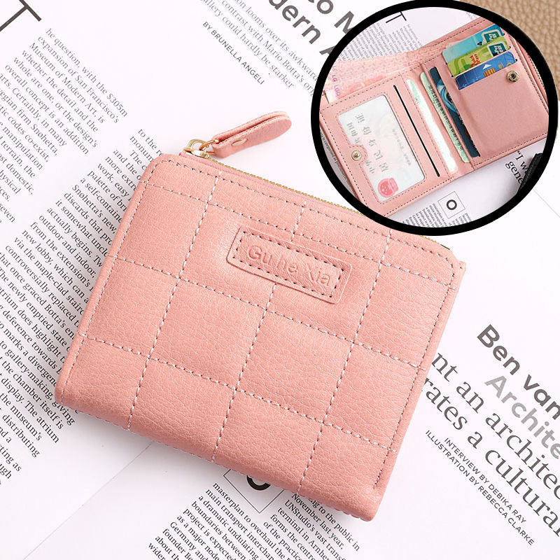 Free Shipping Designer Bag Korean Style High-end Women's Mini Wallet PU Zipper Cute Coin Purse Multi-compartment Card Holder Compact Portable