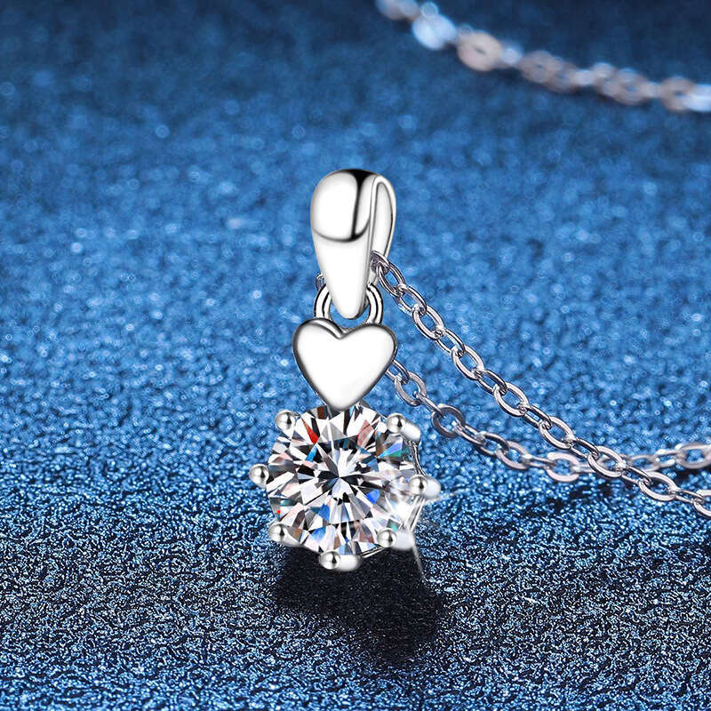 S925 Pure S925ier for Women Pendant Light Korean S925tyle Heart BelongS925 1 caratS925 MoiS925S925anite Necklace ad9