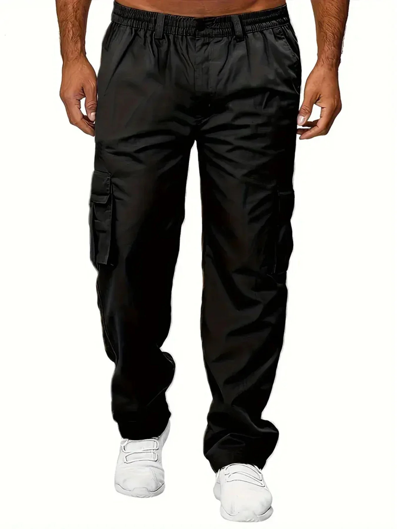 Mens Cargo Pants Sweatpants Outdoor Loose Straight Long Trousers Summer Casual MultiPocket Durable Workwear Trousers 250704