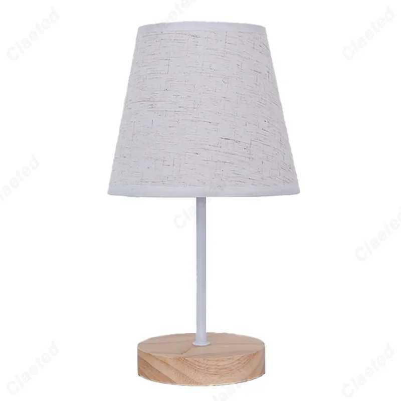 Creative LED Solid Wood Fabric USB Small Table Lamp Living Room Study Bedroom Bedside Atmosphere Decoration Lighting Fixtures XJ250703