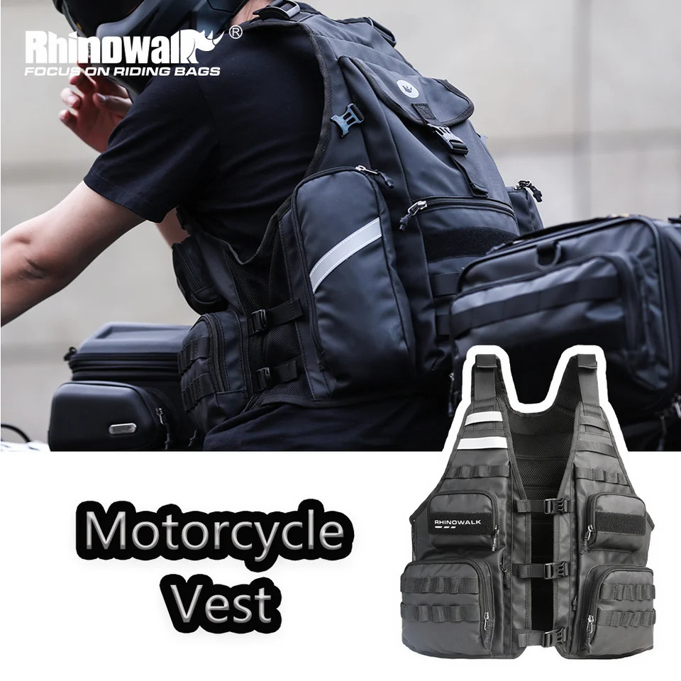 Rhinowalk Motorcycle Vest Adjustable Size Motor Breathable Motocross Motorbike Jacket Backpack Supports Water Bag And Helmet 250704