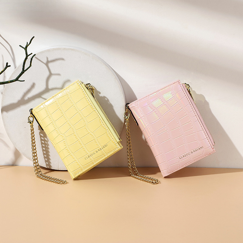 Free Shipping Designer Bag Women's Wallet Short Crocodile Pattern Card Holder Spring Women's High-end Wallet Zipper Coin Purse Wholesale