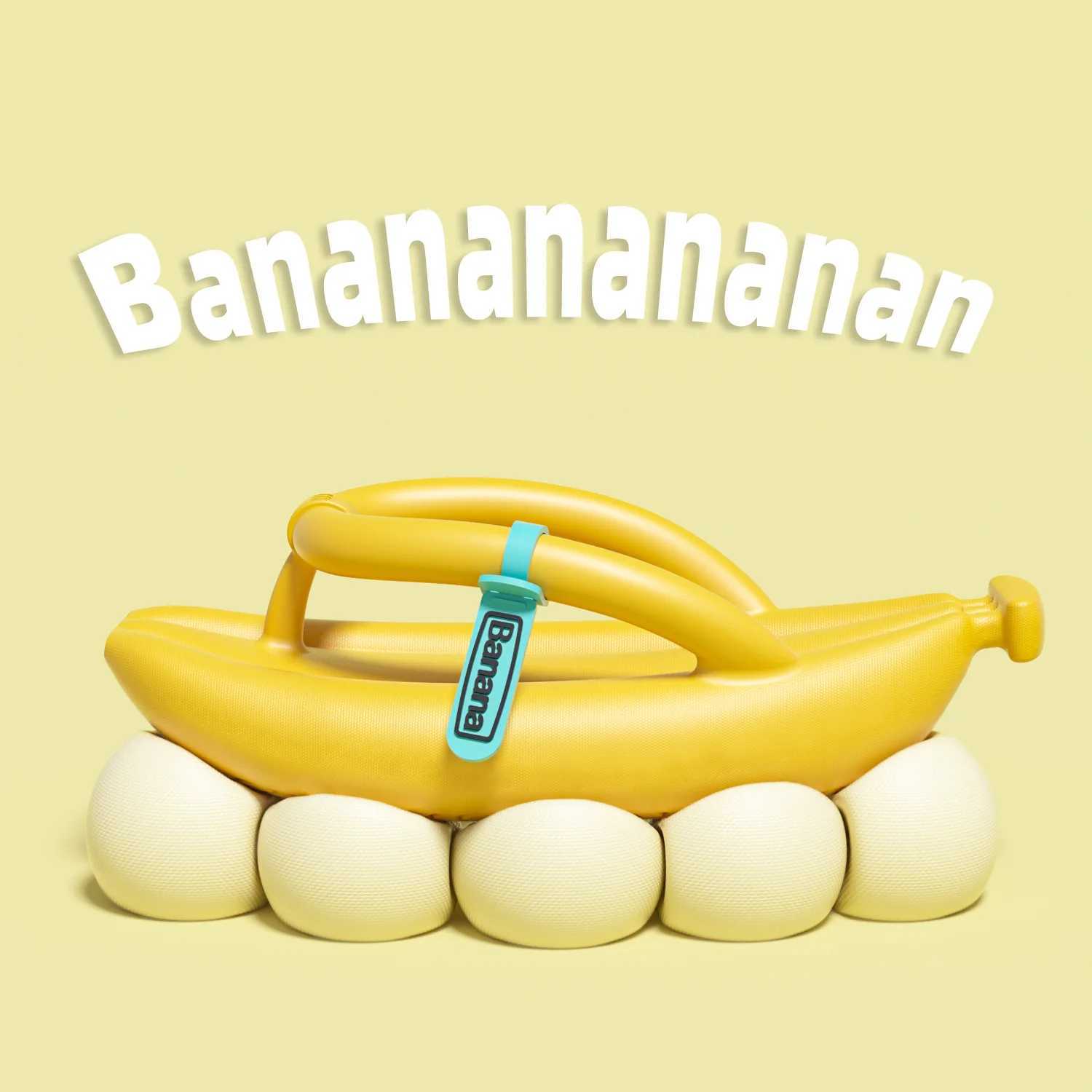 Banana Design Flip Flops for Women Men Summer Novelty Slippers Thick Sole Platform Non-Slip Sandals Bathroom Couple Shoes W250704