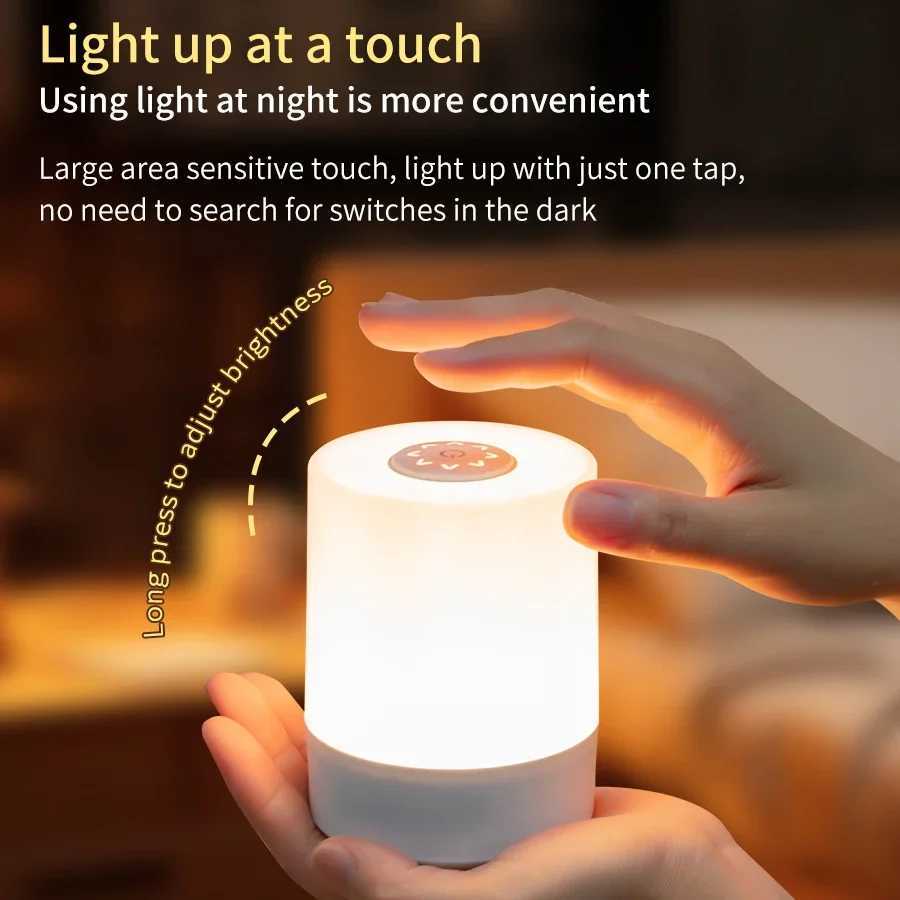 Touch Night Light LED Lights Remote Switch Rechargeable Three Color Lights For Bedroom Study Room Table Ambience Night LightsXJ250703