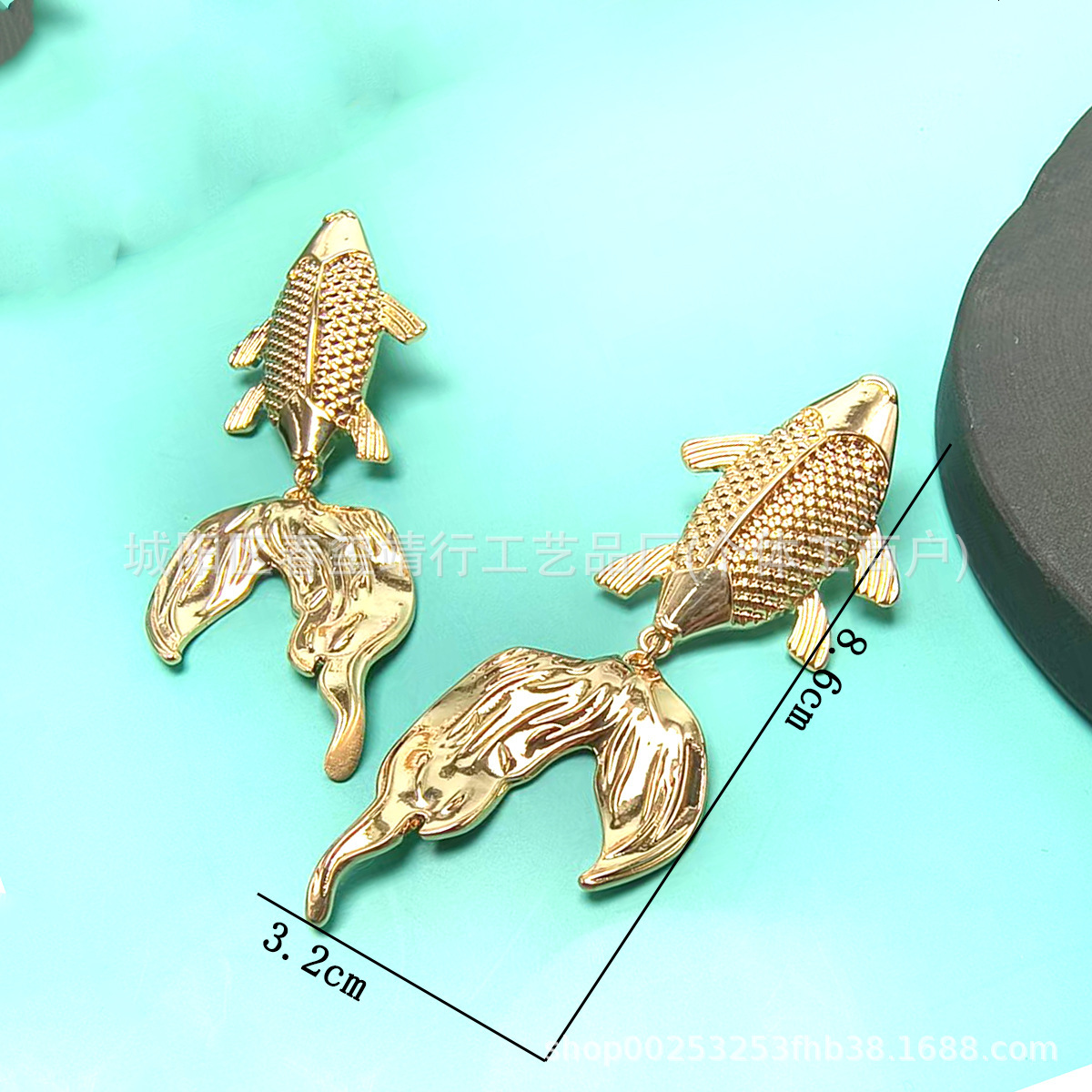 1 Pair of Koi Fish Earrings Goldfish Accessories, Charming Exquisite Niche Elegant
