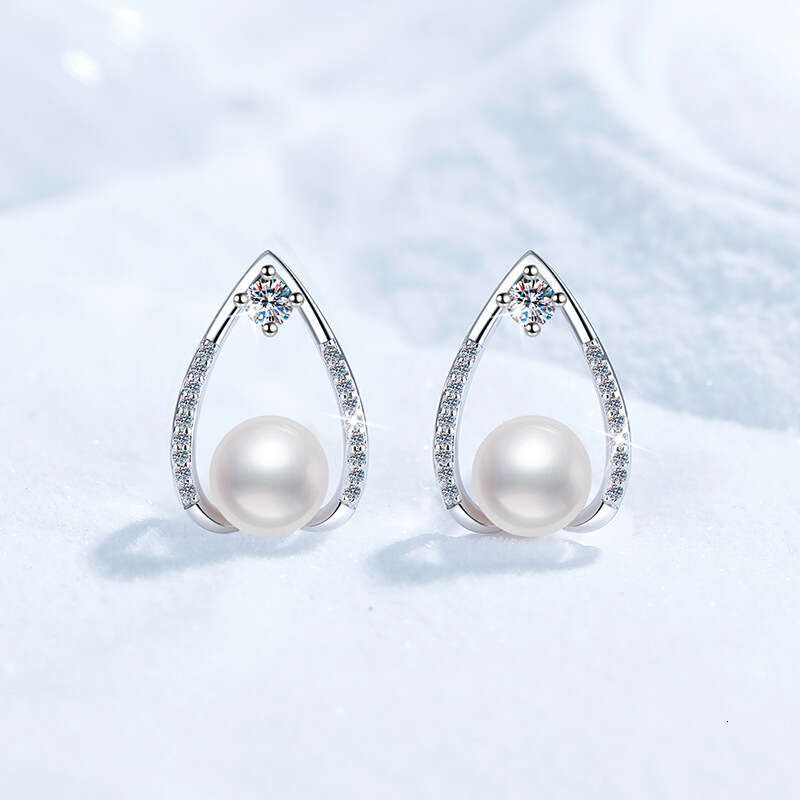 Hot S925elling MoiS925S925anite S925 S925terling S925ier Natural FreS925hwater Pearl French S925tyle Elegant High-end EarringS925 1c2