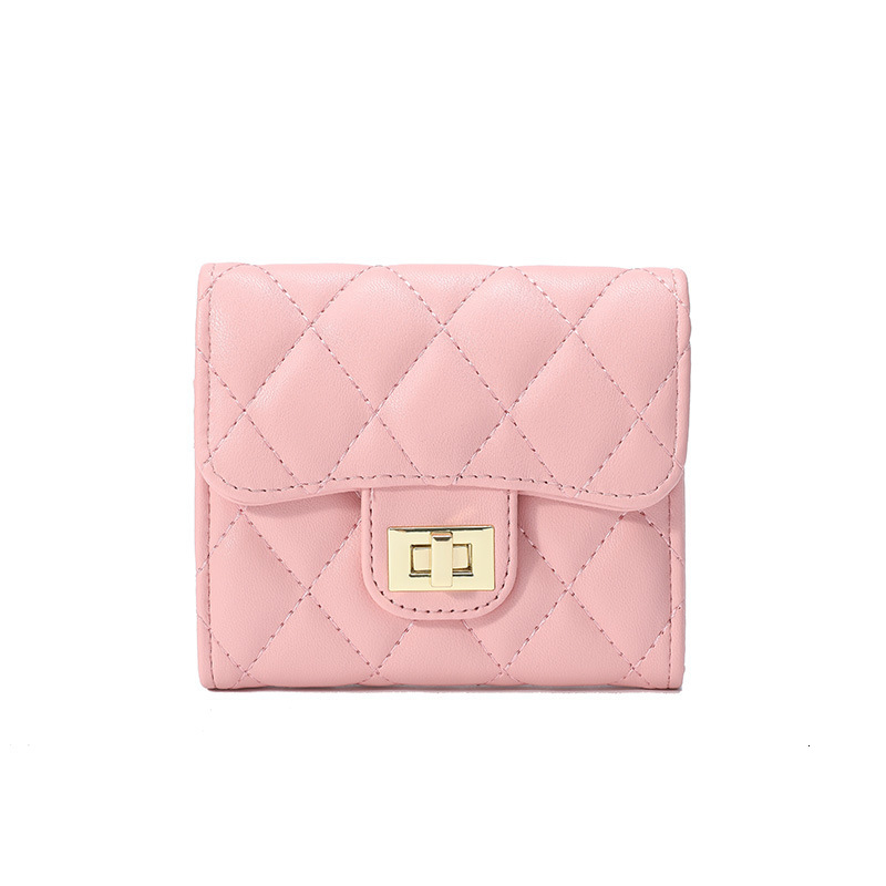 Free Shipping Designer Bag 2025 New Korean Style Card Holder For Women Small And Exquisite High-end Quilted Locking ID Student Wallet