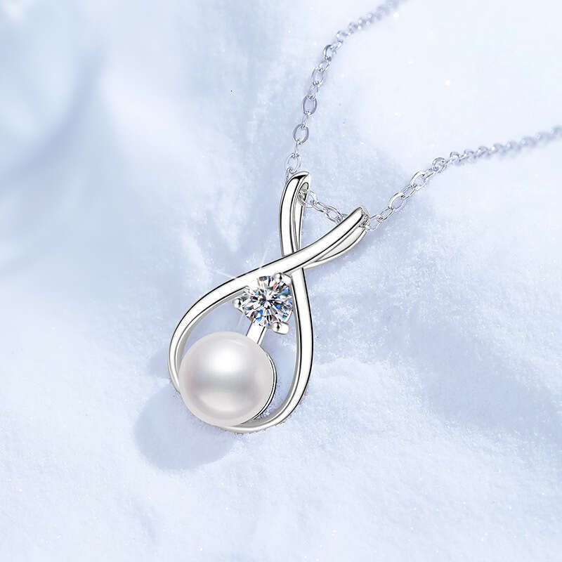 S925 Pure S925ier Natural FreS925hwater Pearl Pendant MoiS925S925anite Necklace PrinceS925S925 Diana S925tyle cfb