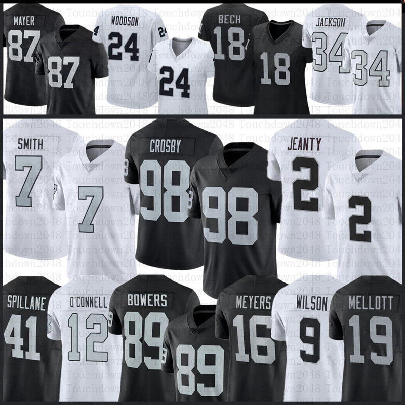 Ashton Jeanty Brock Bowers Maxx Crosby Football Jersey Geno Smith Jack Bech Jakobi Meyers Charles Woodson Tommy Mellott Raheem Mostert Powers-Johnson Bo Jackson