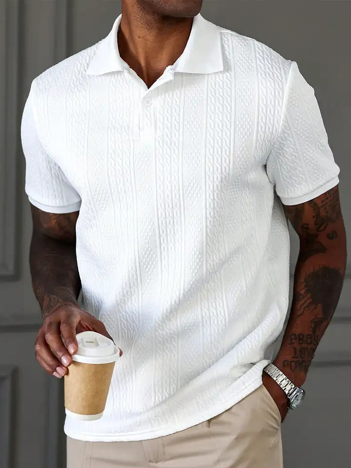 Mens Summer Casual Fashion Polo Shirt is Versatile and Suitable for Any Occasion with Lightweight and Breathable Fabric 250704