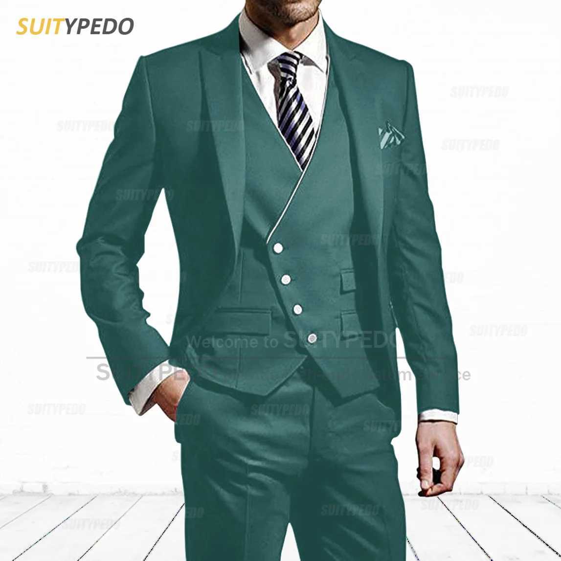 New Design Smart Casual Suits For Men Wedding Prom Formal Suit Attire Tailor-made Slim Fit Business Outfits Formal Occasions X250704
