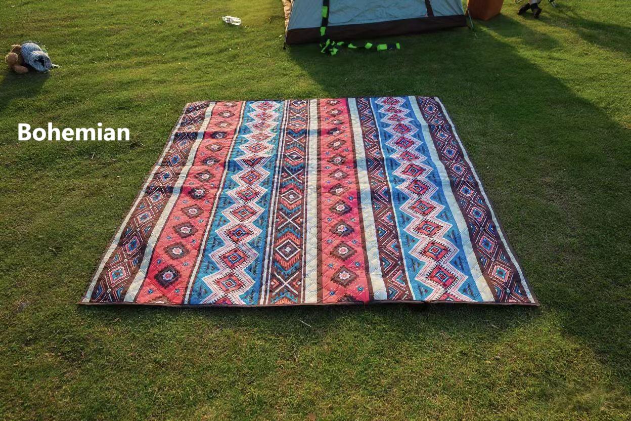 Camping picnic mat outdoor supplies portable thick more durable waterproof oxford cloth fun ground mat Bohemian