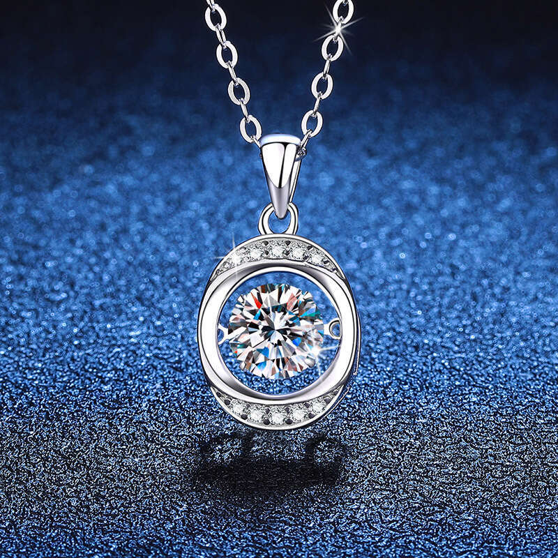 S925 Pure S925ier with Pendant, Dynamic Beating Heart Pendant Women, 1 caratS925 MoiS925S925anite Necklace for Women ed8