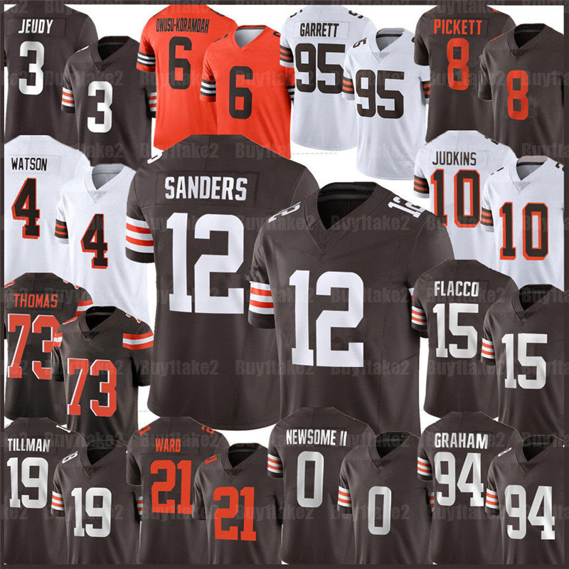 Shedeur Sanders Myles Garrett Football Jersey Quinshon Judkins Joe Flacco David Njoku Jerry Jeudy Ward Harold Fannin Jr Mason Graham Carson Schwesinger Isaiah Bond