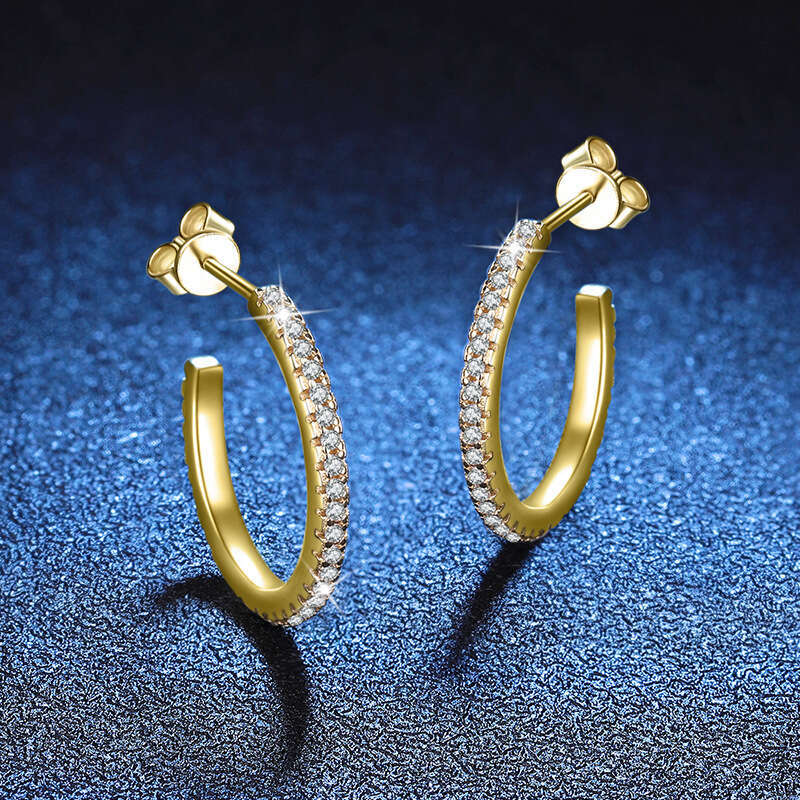 S925 Pure S925ier Korean and JapaneS925e INS925 S925tyle Full Dia 55 PointS925 MoiS925S925anite EarringS925 for Women 2f0