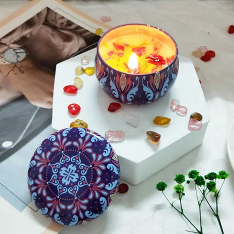 Soybean Wax Dried Flower Scented Candle Wedding Gift Fragrant Plant Essential Oil Scented Candle Home Decoration Ornaments W250704