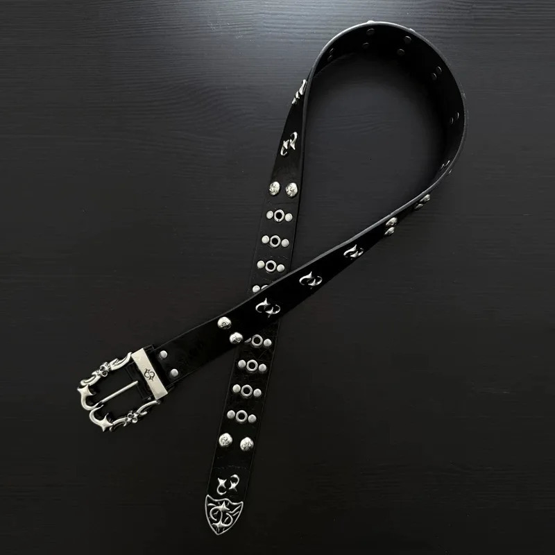Vintage punk style belt handmade retro and niche n high-end and fashionable belt for men and women 250701