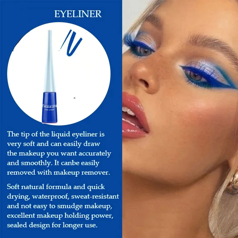 Colorful Sexy Eyeliner Liquid Blue Pencil Waterproof Easy To Wear Make Up Matte Eye Liner Red Green White Gold Brown Eyeliner 250704