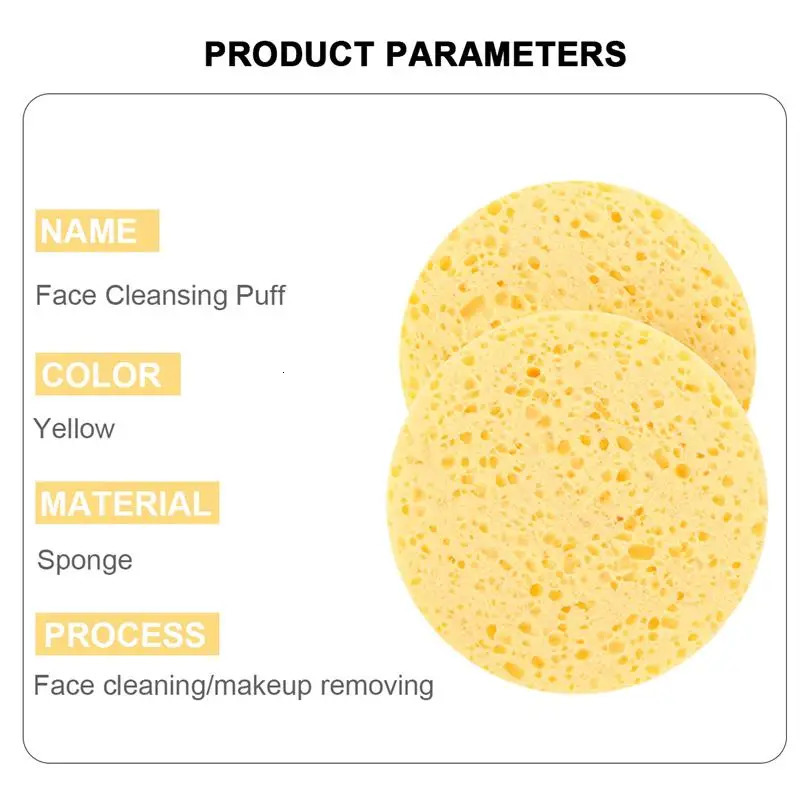 50pcs Natural Wood Pulp Bath Facial Sponges Cellulose Compress Puff Facial Washing Bath Facial Sponges Face Care 250625