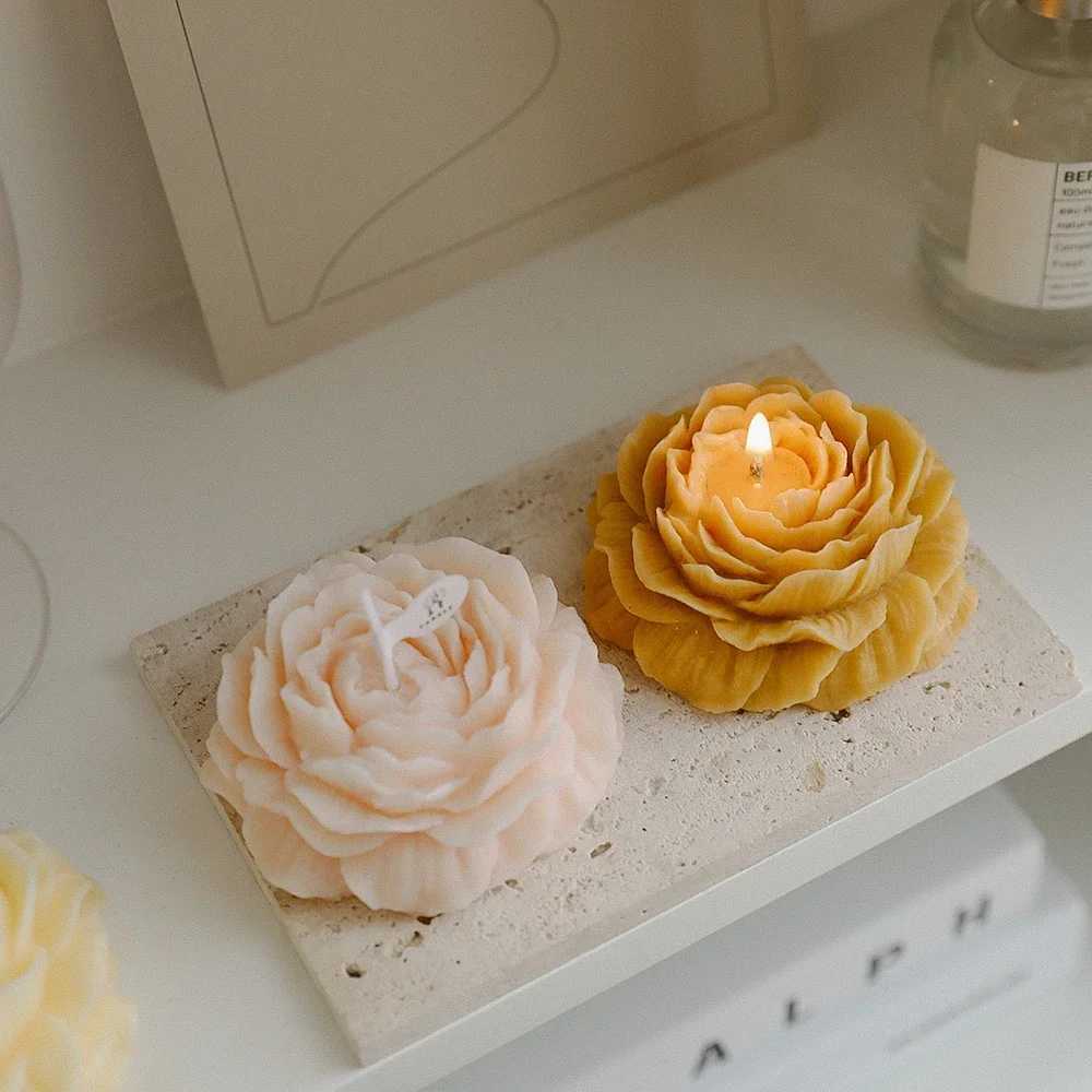 1 pack peony flower scented candle suitable for holiday and wedding parties indoor use bedroom and restaurant decoration W250704