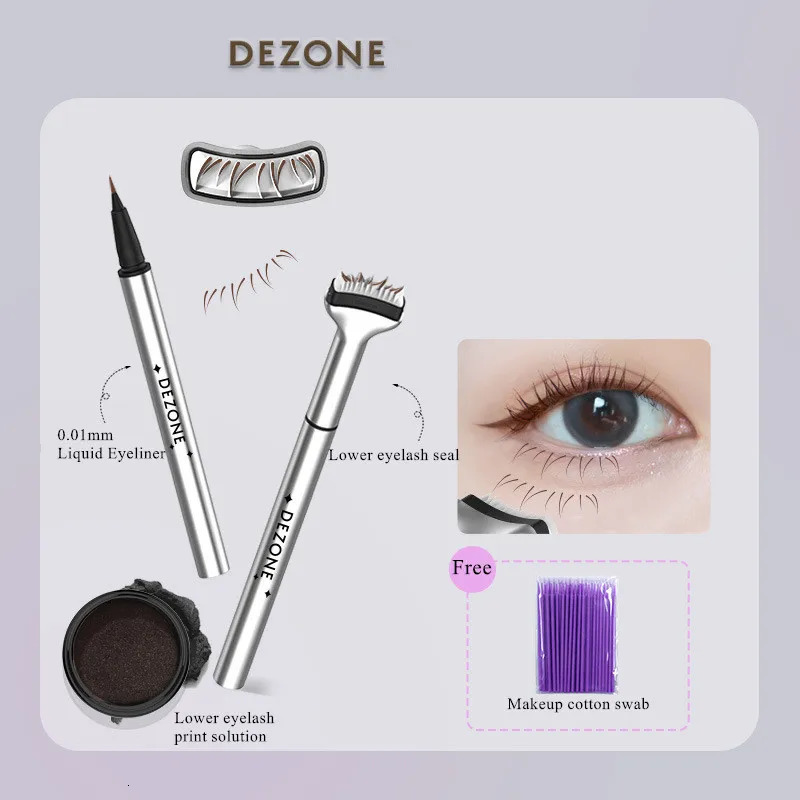 Dezone DIY Lower Eyelashes Stamps Liquid Eyeliner Eyelash Seal for Beginner Convenient Natural Simulation Mascara Stick 250704