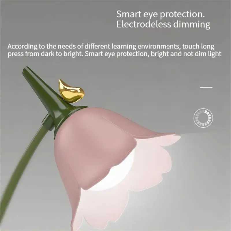 Rechargeable LED Table Lamp Adjustable Goose Shin Touch 3-speed Dimming Kids Reading Eye Care Indoor Decorative Night Lamp GiftsXJ250703