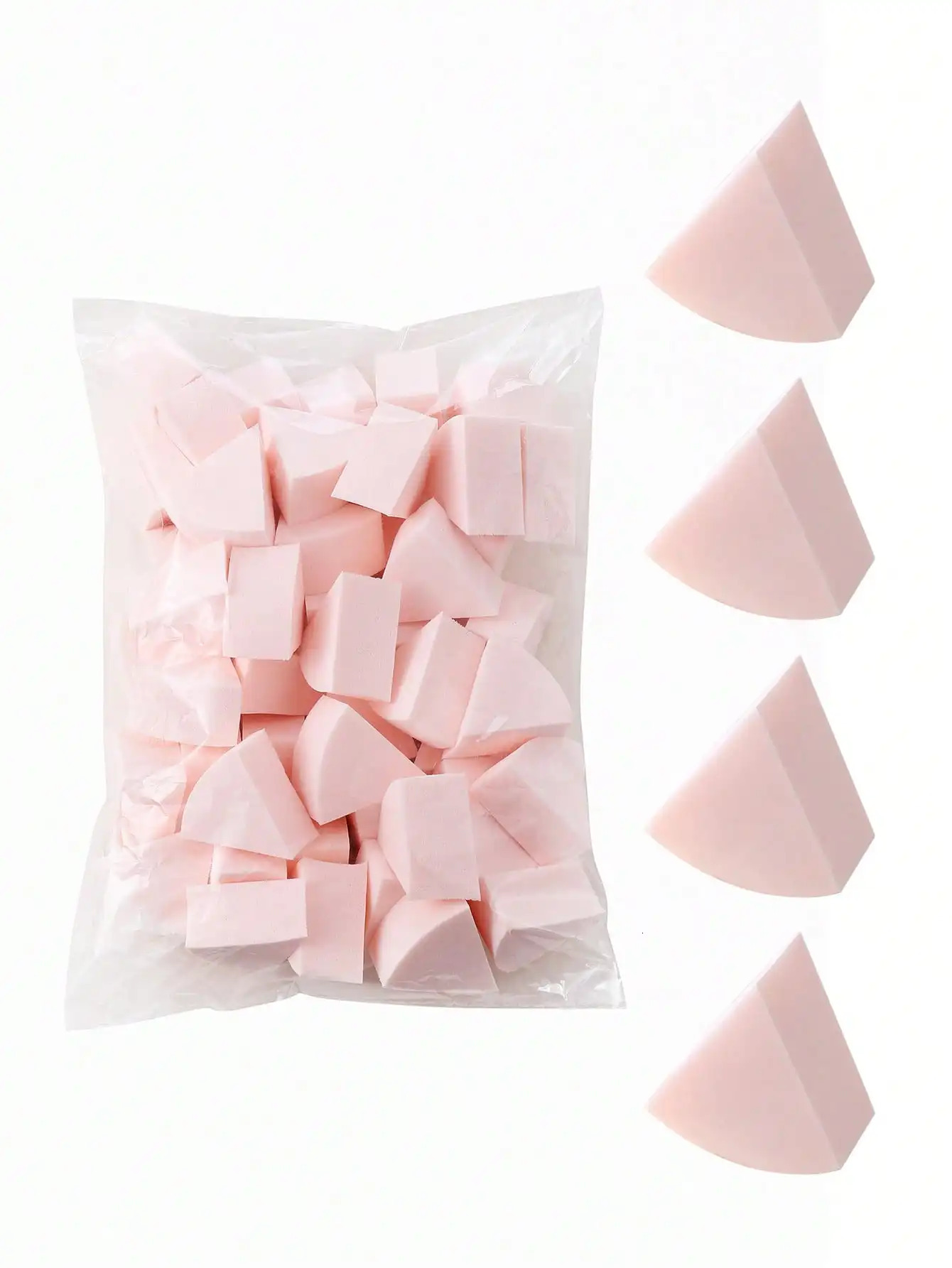 50PCS Fan Shaped Makeup Puff Makeup SpongeSuitable for Powder Concealer makeup applicator Powder Puff Beauty tools 250625