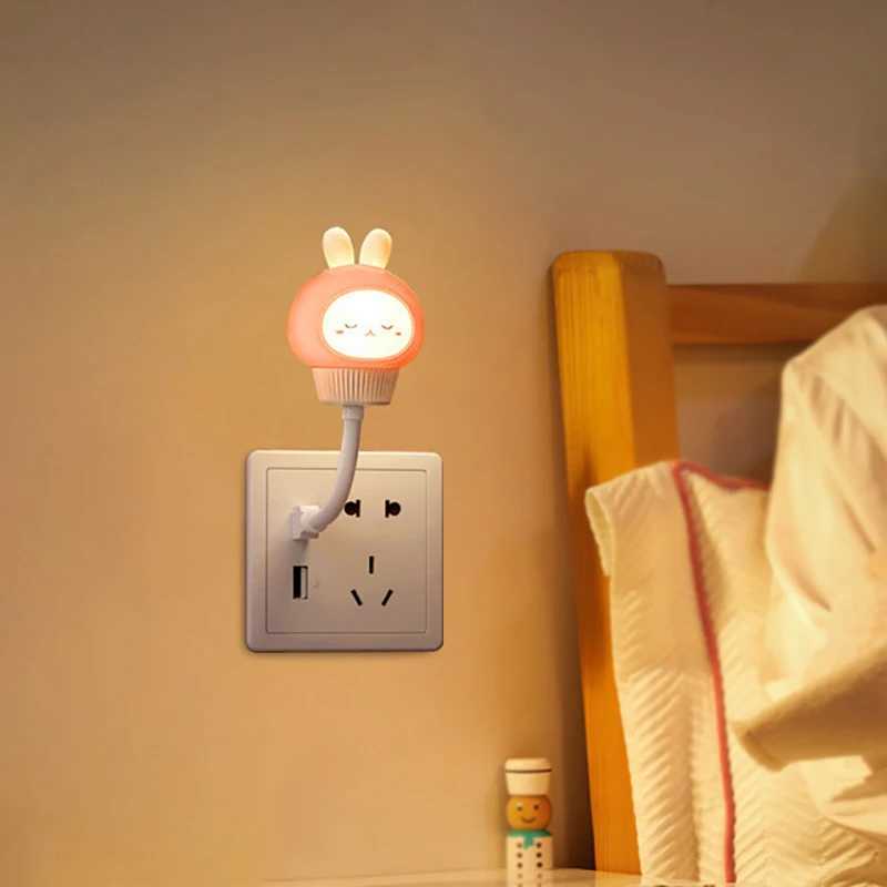 USB Night Light LED Cute Cartoon Night Lamp Bear Chick Kitten for Baby Kid Bedroom Decoration Bedside LampXJ250703