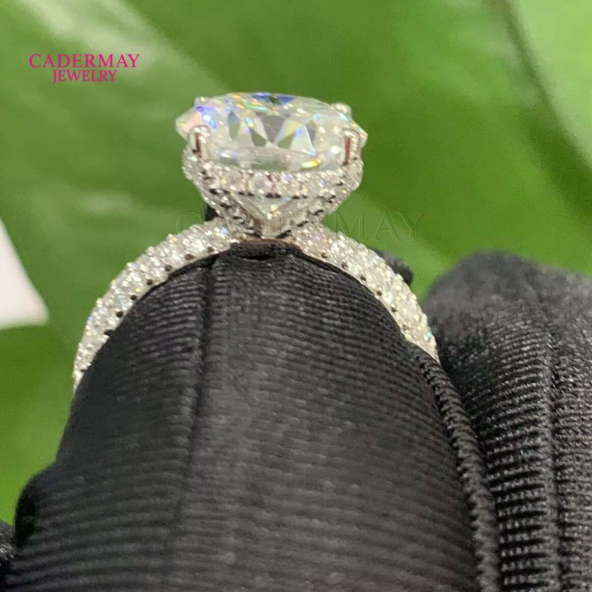 Cadermay S Sier Sterling Round Moissanite D VVS1 Pass Dia Tester Engagement Wedding Rings Brand
