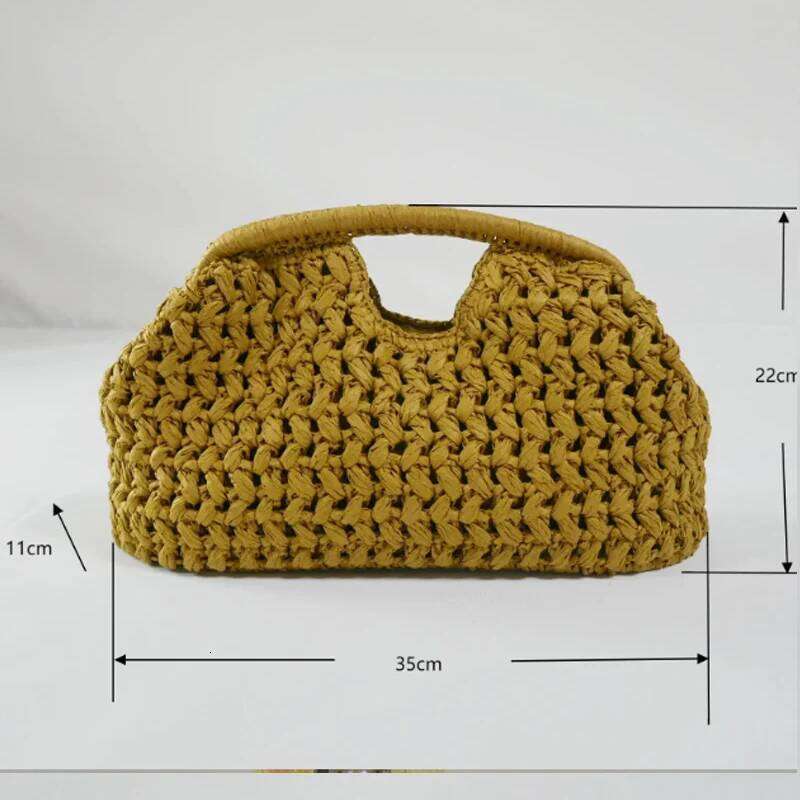 Ladies Chain Woven Handbag Straw Shoulder Fashionable Raffia Crossbody Beach Summer New Versatile Women's Bag