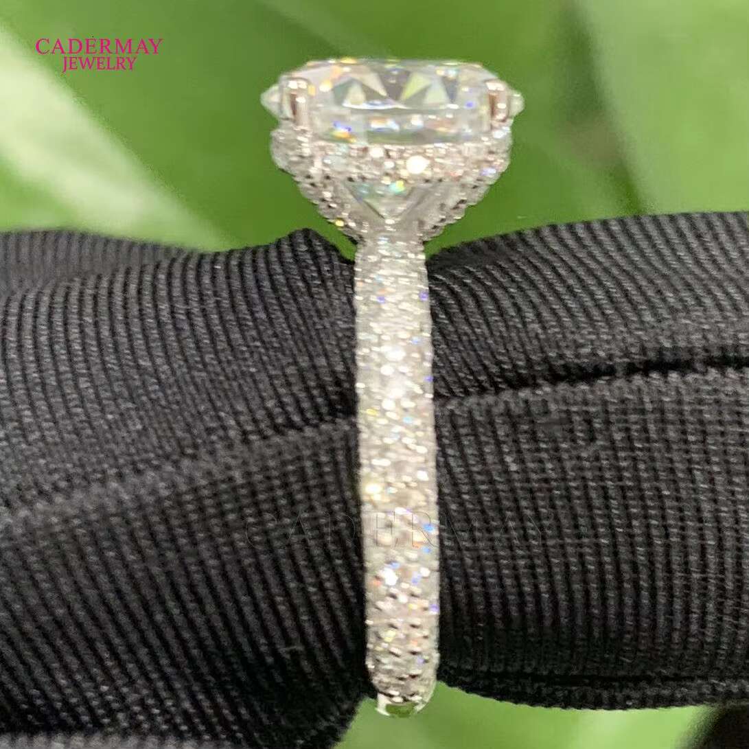 Cadermay S Sier Sterling Round Moissanite D VVS1 Pass Dia Tester Engagement Wedding Rings Brand