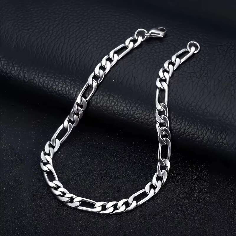 Trendy Stainless Steel Cuban Chain Mens Bracelet - Hip-Hop Style
