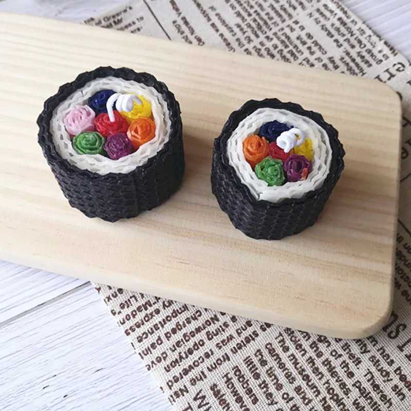 Creative Sushi Aromatherapy Candle Rice Ball Mini Scented Candles Beeswax for Birthday Wedding Home Decoration Party Wedding Spa W250704