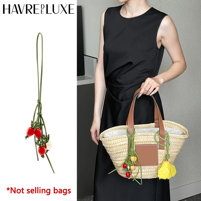 Cowhide tomato string bag charm exquisite pendant woman all-match cute backpack pendant bag accessories 250703