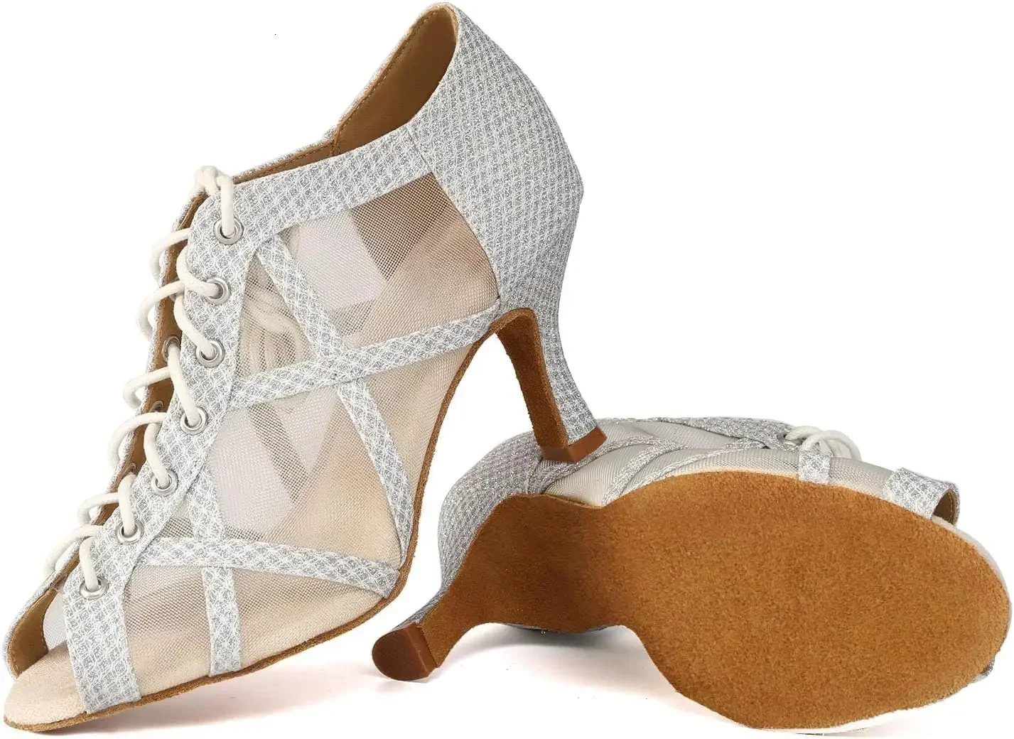 Black Latin Dance Shoes for Women Breathable Mesh Suede Sole Wedding Party Professional Ballroom Jazz Tango Training Dancing 250628