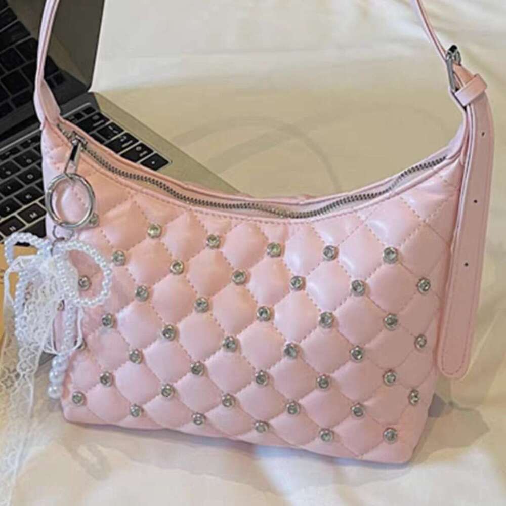 High-End Niche for Women Summer 2025 New Fashion Diamond-Studded Single Shoulder Underarm Korean Style Dumpling Bag