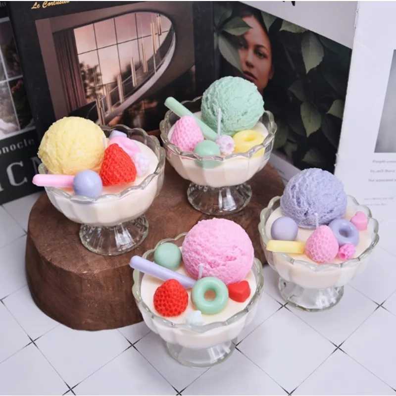 Ice cream styling high-end aroma scented candles scented soy wax handmade aroma candles gift. W250704