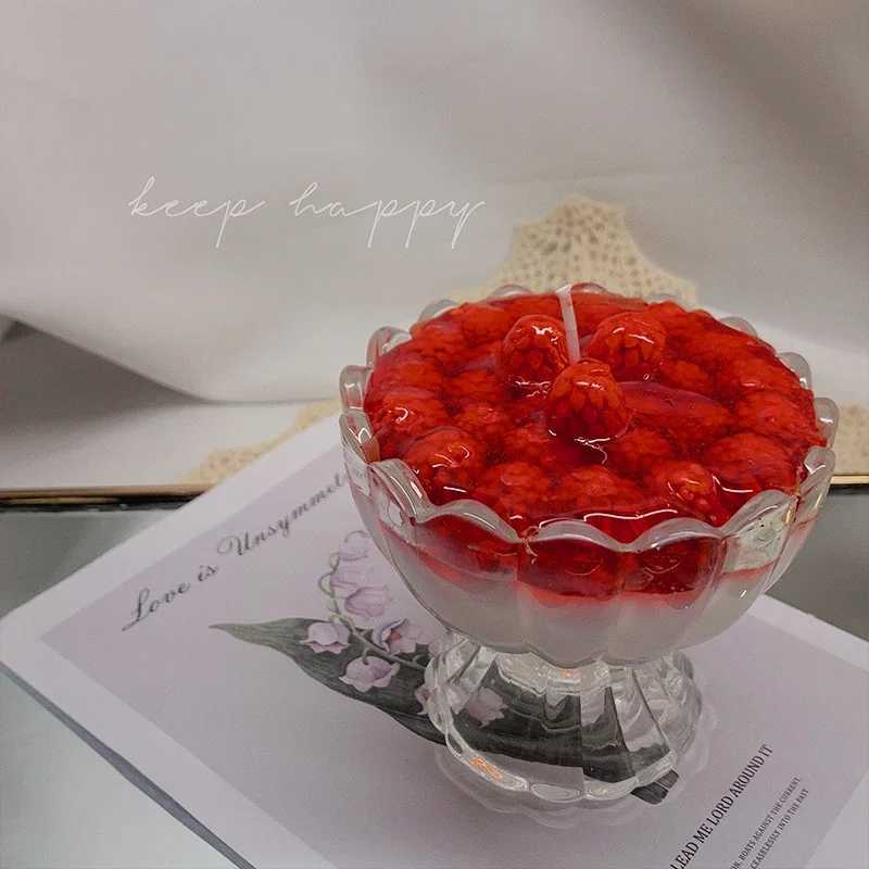 Icecream Candles Fake Dessert Food Scented Candles In Jars Wedding Gift for Guests Raspberry Jam Candle Home Decoration W250704