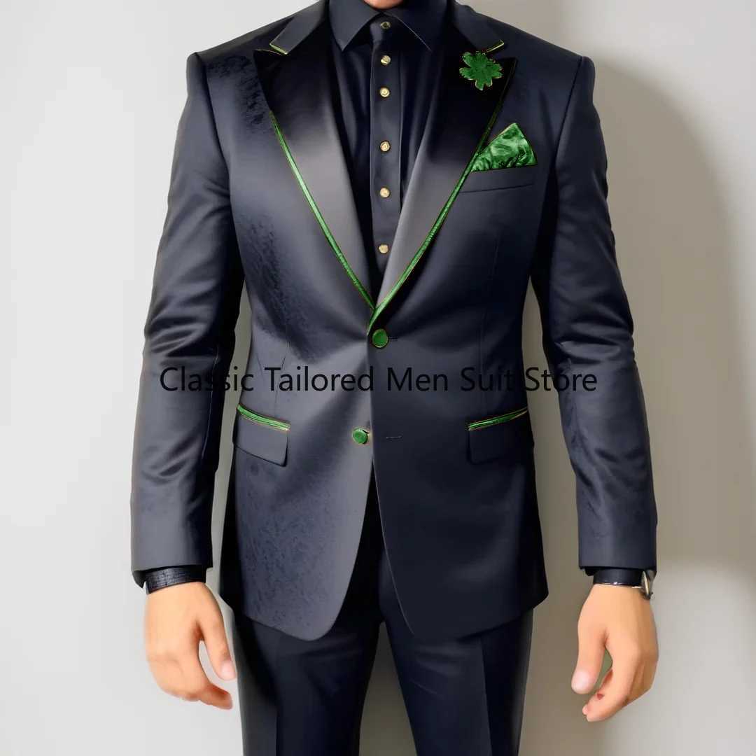 Mens Slim-Fit 2-Piece Wedding Tuxedo Suit Jacket Pants Male Grooming XS-5XL X250704