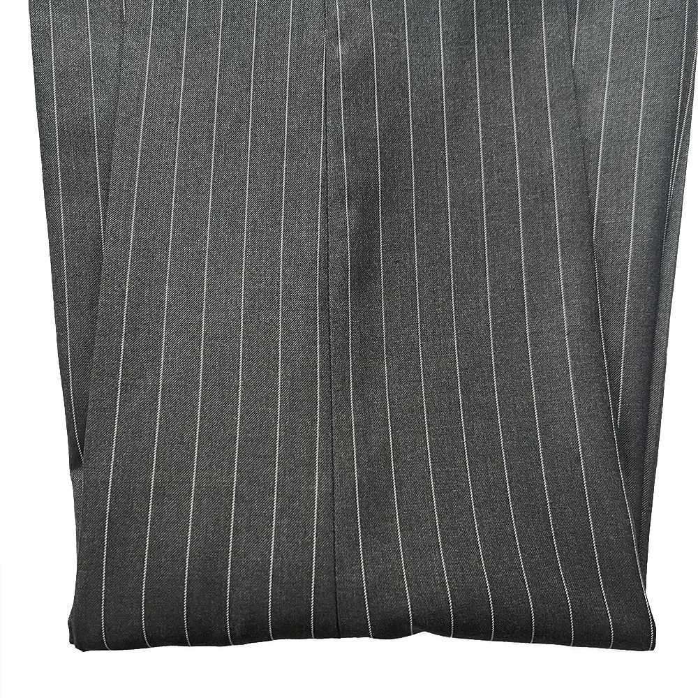 Dark Gray Wide Stripe Double Breasted Suits for Men| Custom Tailored Fit with Cuffed Pants Wide Lapel Business Formal Wear X250704