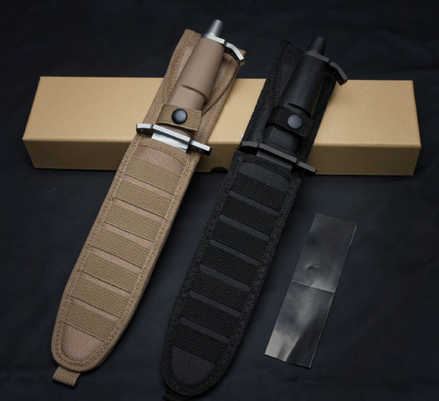 Top Quality AMF Survival Straight Knife N690 Titanium Coating Straight Point Blade knife Full Tang Forprene Handle Outdoor Fixed Blade Tactical Knives - view 8